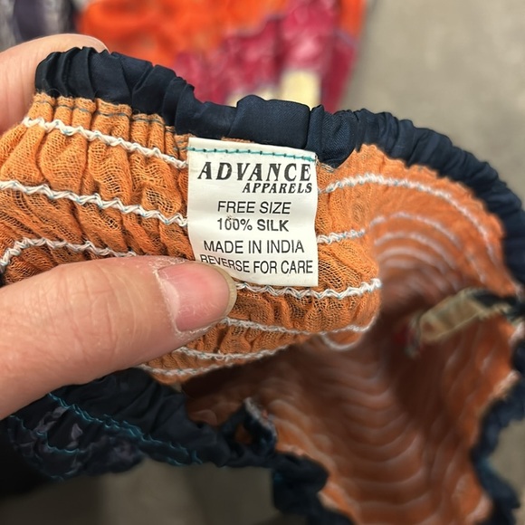 Multicolor Bohemian Women's 100% silk dress with sheer bottom - Picture 4 of 4